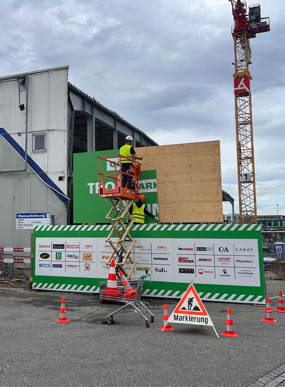 Montage der Gäupark Blache