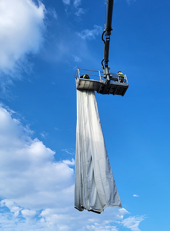 Hebebühne in der Luft